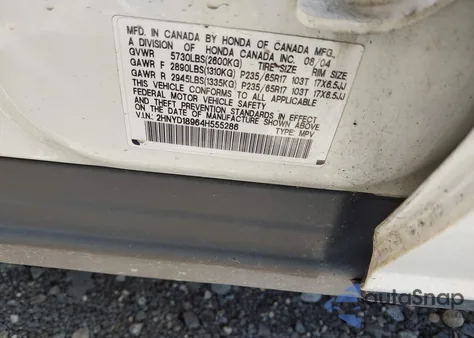 2004 Acura Mdx из США, поврежденный, VIN 2HNYD18964H555286